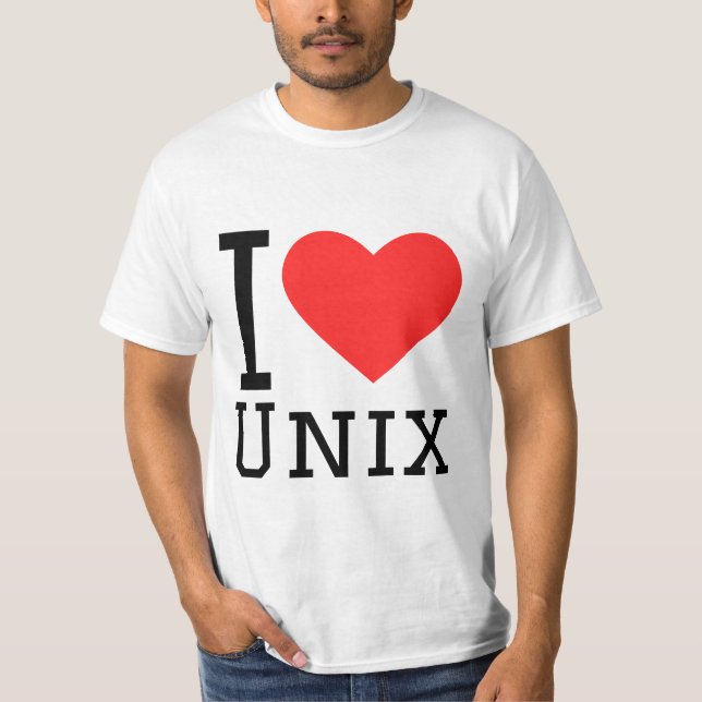 Ich liebe Unix  T-Shirt (Vorderseite)