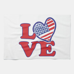 Ich Liebe USA Herz Geschirrtuch