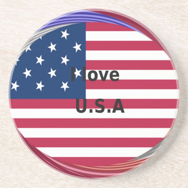 ICH LIEBE USA SANDSTEIN UNTERSETZER (Vorne)