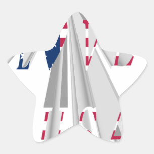 ICH LIEBE USA  Stern-Aufkleber