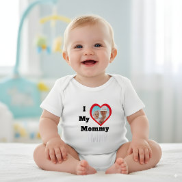 Ich Liebe Valentinstag Mütter Foto Text Baby Strampler