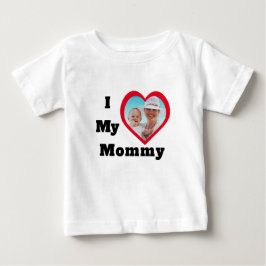 Ich Liebe Valentinstag Mütter Foto Text Baby T-shirt