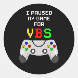 Ich liebe Vbs Videospiel Ferien Bibel Schule Gamer Runder Aufkleber