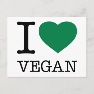 ICH LIEBE VEGAN POSTKARTE