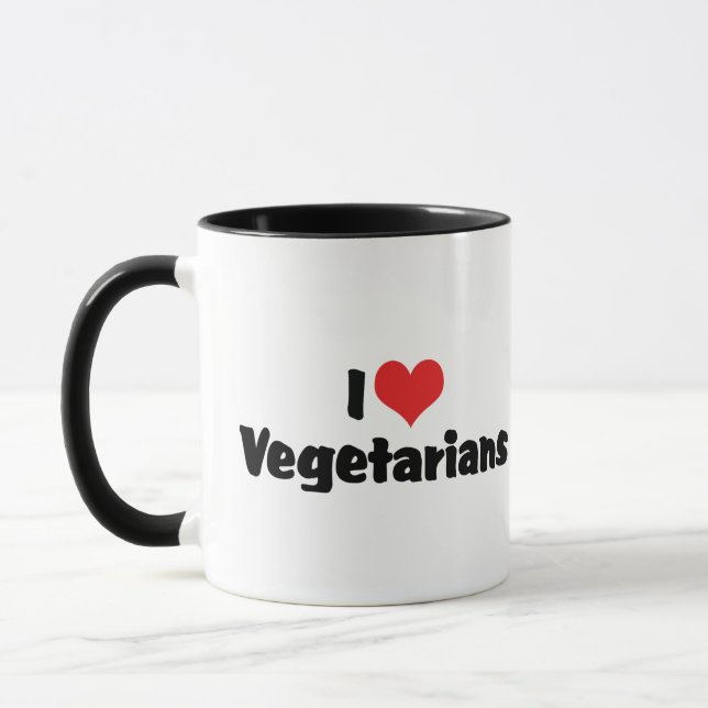 Ich liebe Vegetarier Tasse (Links)