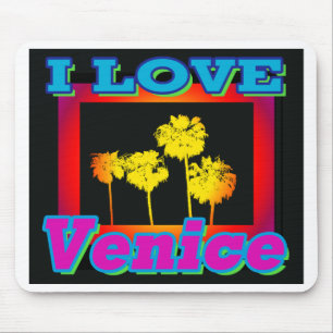 Ich LIEBE Venedig Palmen in der Box Mauspad