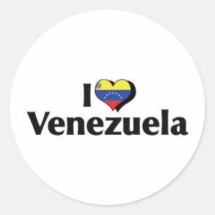 Ich liebe Venezuela-Flagge Runder Aufkleber