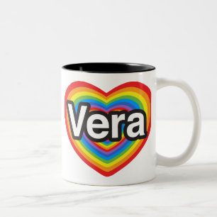 Ich liebe Vera. Ich liebe dich Vera. Herz Zweifarbige Tasse