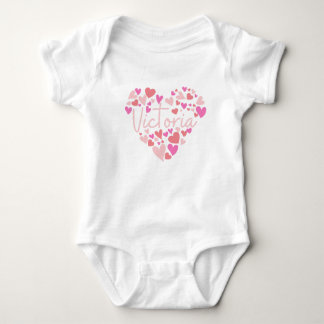 Ich Liebe Victoria herzen in rosa Baby Strampler