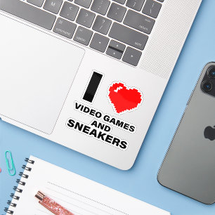 Ich Liebe Videospiele und Sneakers Aufkleber