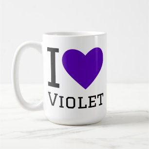 Ich liebe violett kaffeetasse