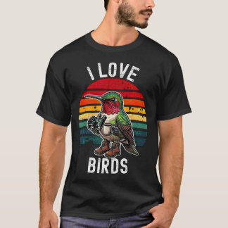 Ich liebe Vögel Lustige Vogelbeobachtung Natur T-Shirt