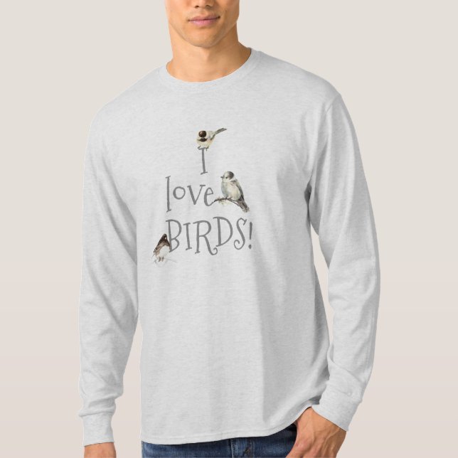 Ich liebe Vögel Vogelbeobachtung Zitat Vogel-Watch T-Shirt (Vorderseite)