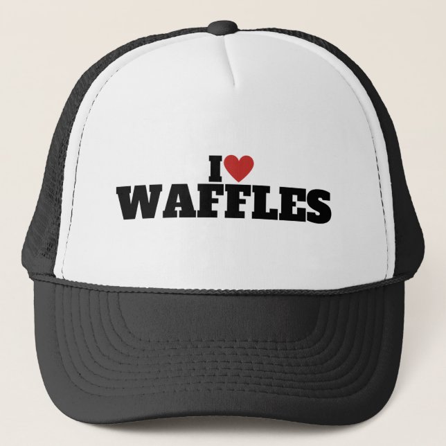 Ich liebe Waffeln Truckerkappe (Vorderseite)