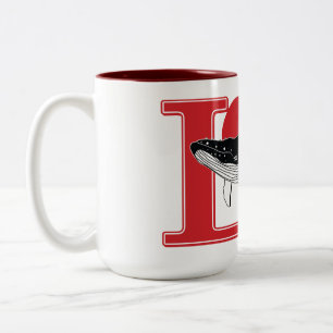 Ich liebe Wale Zweifarbige Tasse