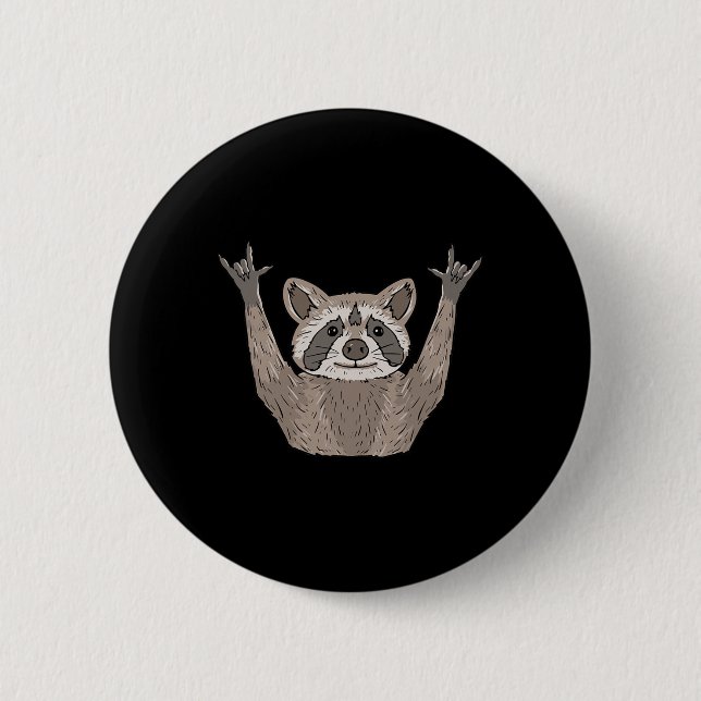 Ich liebe Waschbär Gebärdensprache Gebärde Gehörlo Button (Vorderseite)