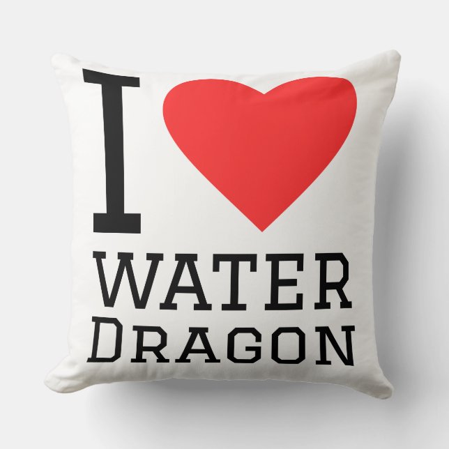 Ich liebe Wasserdrache Kissen (Vorderseite)