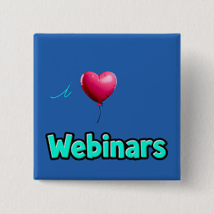 "Ich liebe Webinare" Blaue Schaltfläche Button