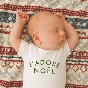 Ich liebe Weihnachten   Love Christmas Französisch Baby Strampler