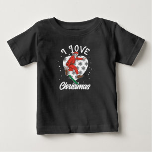 Ich liebe Weihnachten Snowboarden Weihnachtsmann L Baby T-shirt