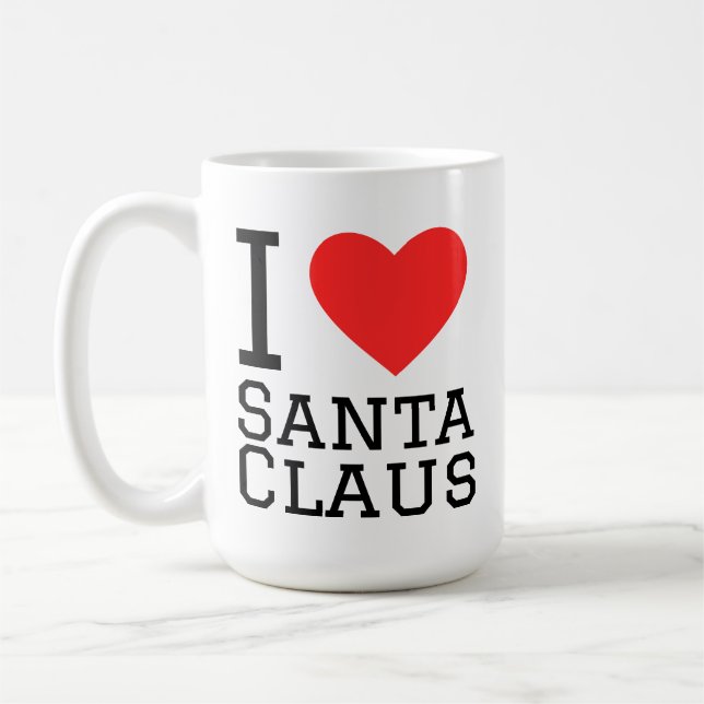 Ich liebe Weihnachtsmann Aufkleber Kaffeetasse (Links)