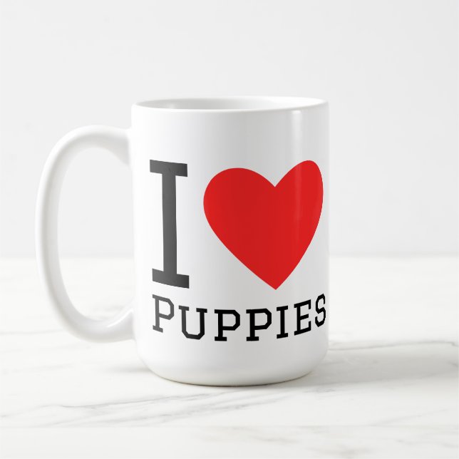 Ich liebe Welpen Kaffeetasse (Links)