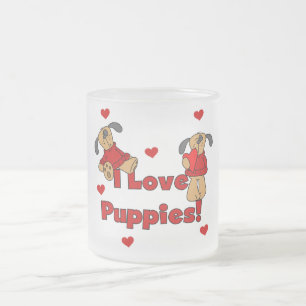 Ich liebe Welpen T-Shirts und Geschenke Mattglastasse
