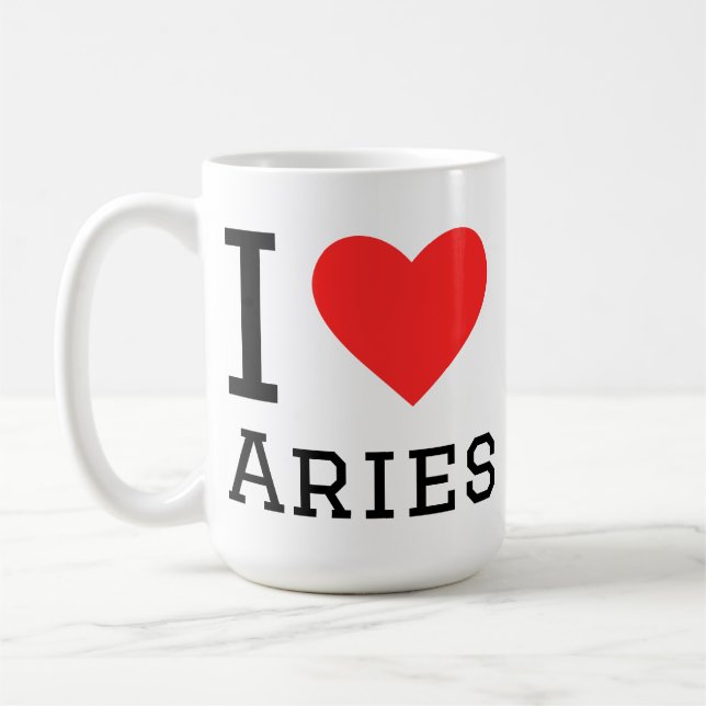 Ich liebe Widder Kaffeetasse (Links)