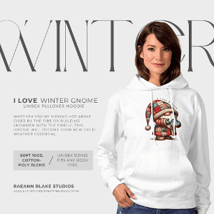 Ich liebe Winter Gnom Unisex Pullover Kapuzenpullo