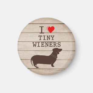 Ich liebe winzige Wiener Lustiges Dachshund-Meme Magnet