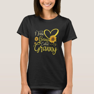 Ich Liebe wird als Granny Sonnenblumen Herz Niedli T-Shirt