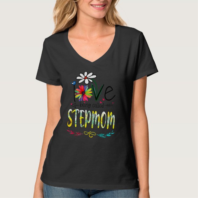 Ich Liebe wird Stepmutter Sunflower Mütter Day gen T-Shirt (Vorderseite)