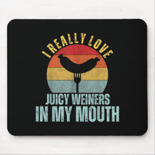 Ich liebe wirklich saftige Würstchen in meinem Mun Mousepad