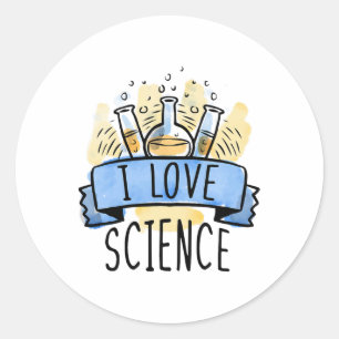 Ich liebe Wissenschaft Runder Aufkleber