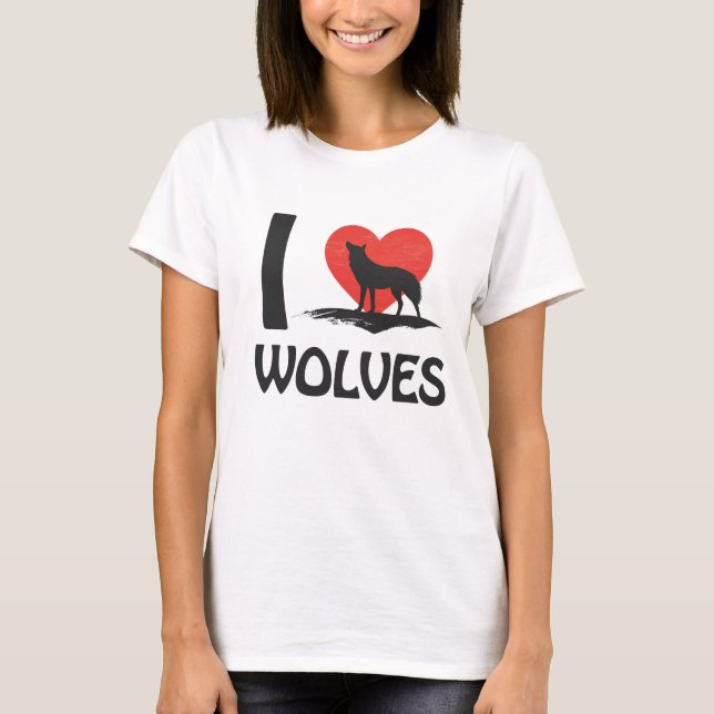 Ich liebe Wölfe T-Shirt (Vorderseite)