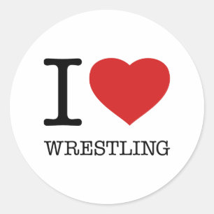 Ich liebe Wrestling Runder Aufkleber