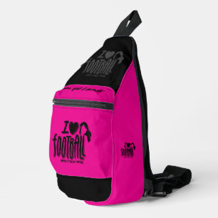 Ich liebe WTF Pink Black Crossbody Bag