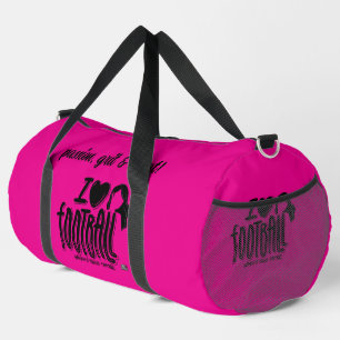 Ich liebe WTF Pink Black Duffle Bag
