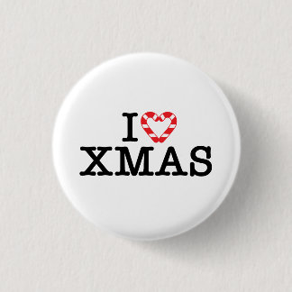 Ich liebe Xmas Candy Cane Herz Button