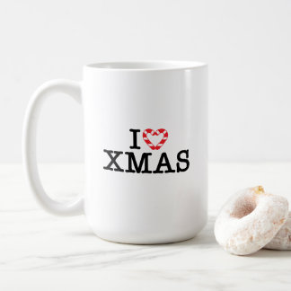 Ich liebe Xmas Candy Cane Herz Kaffeetasse