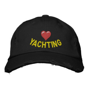 Ich Liebe Yachtfahren mit Herzgrafik Bestickte Baseballkappe
