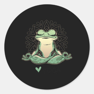 Ich liebe Yoga Ich Herz Yoga Frosch  Runder Aufkleber