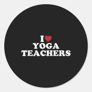 Ich liebe Yoga-Lehrer, ich liebe Yoga-Lehrer  Runder Aufkleber