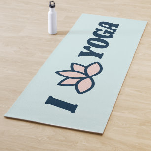 Ich liebe Yoga-Lotusblume Hellblau Yoga-Matte Yogamatte