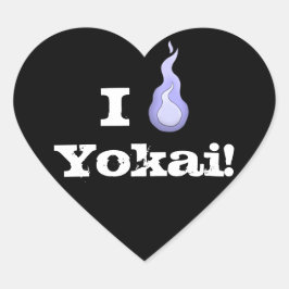 Ich Liebe Yokai! Herz-Aufkleber