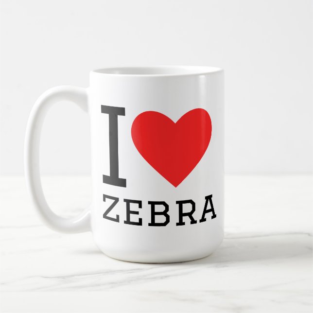 Ich liebe Zebra Kaffeetasse (Links)