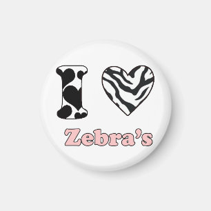 Ich Liebe Zebras Magnet