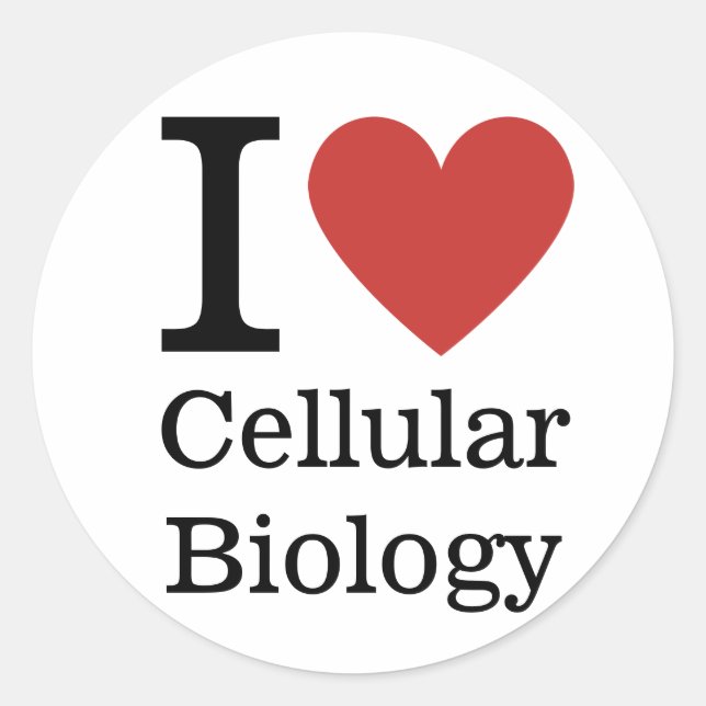 Ich ❤️ Liebe Zellbiologie-STICKER Runder Aufkleber (Vorderseite)