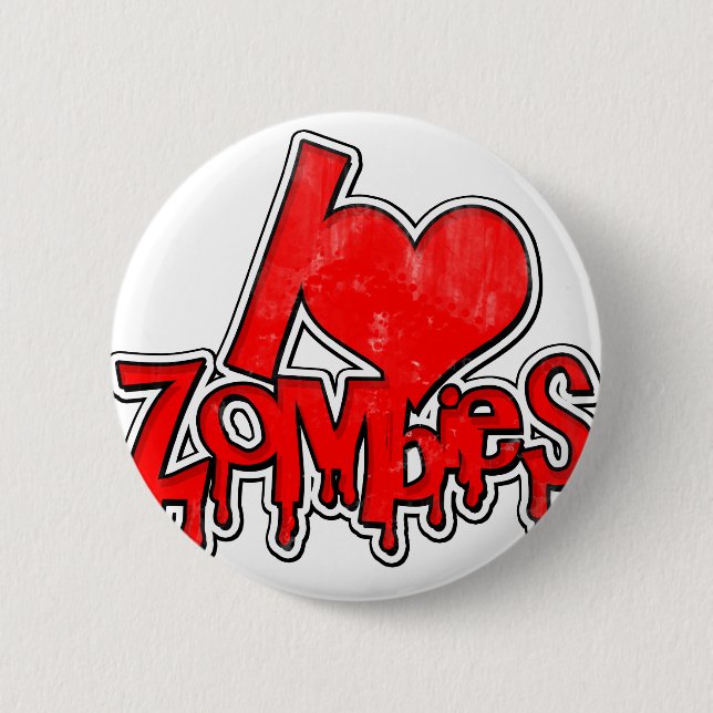 Ich liebe Zombies Button (Vorderseite)