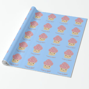 Ich Liebe zu backen! Niedlicher Cupcake Geschenkpapier